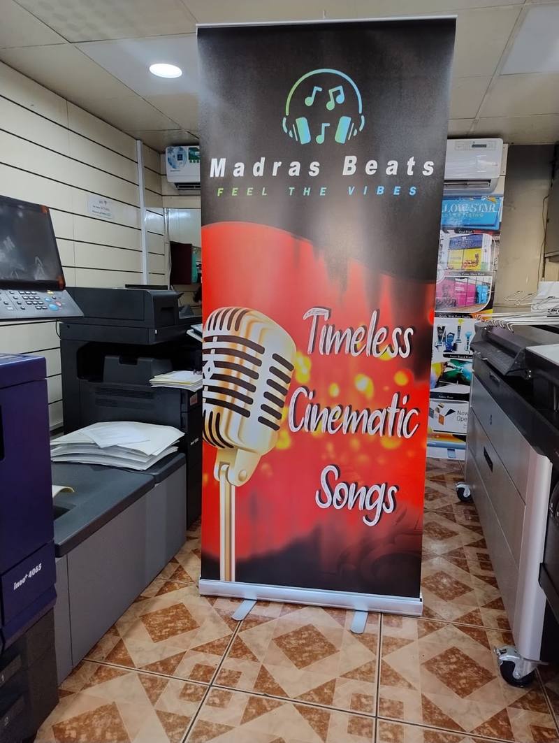 A roll-up banner printed by Yellow Star