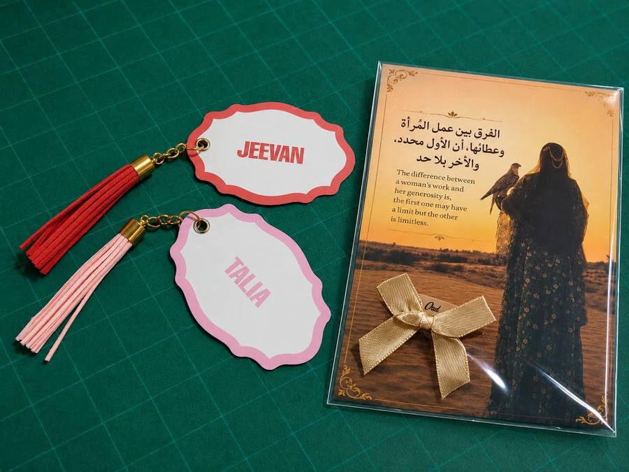 Printed tags and keepsakes made at Yellow Star